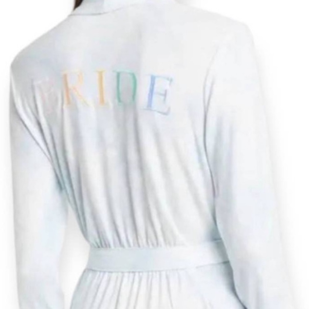 PJ Salvage BRIDE Bath Dressing Robe - Blue Clouds - size Large